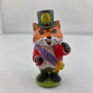 Vtg 1976 Richard Scarry Mayor Fox Playskool PVC Figure Busytown Toy Hong Kong